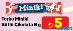 TORKU MİNİKİ SÜTLÜ ÇİKOLATA 9 G